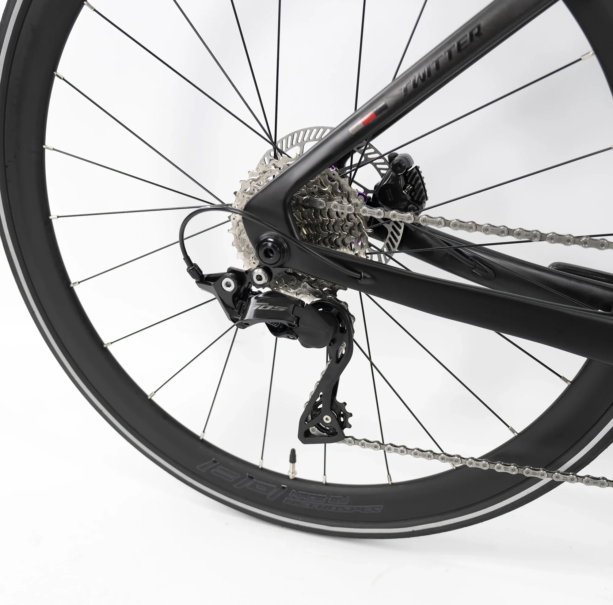 TWITTER T10 Full Carbon Road Bike RS 24s 105 FD RD 50mm Carbon Wheels - Image 2