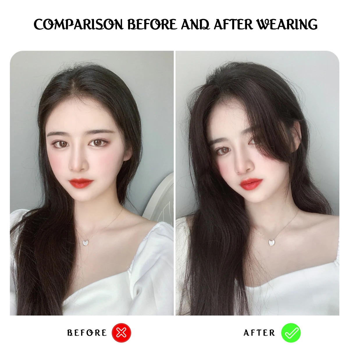 DUTRIEUX Synthetic Clip Bangs Bangs Clamped On Both Sides Of Woman Natural Soft Heat-resistant Wig Side Face Fashionable Shape