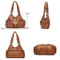 Sacs à bandoulière en cuir Pu souple de luxe pour filles, sacs à main noirs, fourre-tout, Mini petits sacs de moto pour femmes, nouvelle collection 6