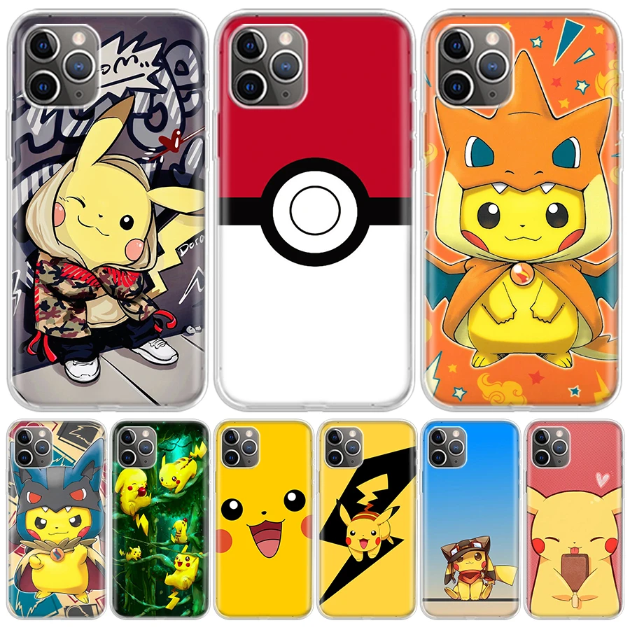 iphone xr cover Pokemon Anime Pikachue For iPhone 11 13 Pro Max 12 Mini Phone Case X XS XR 6 6S 8 7 Plus SE Apple 5 5S Fundas Cover Coque Capa iphone 11 case with card holder