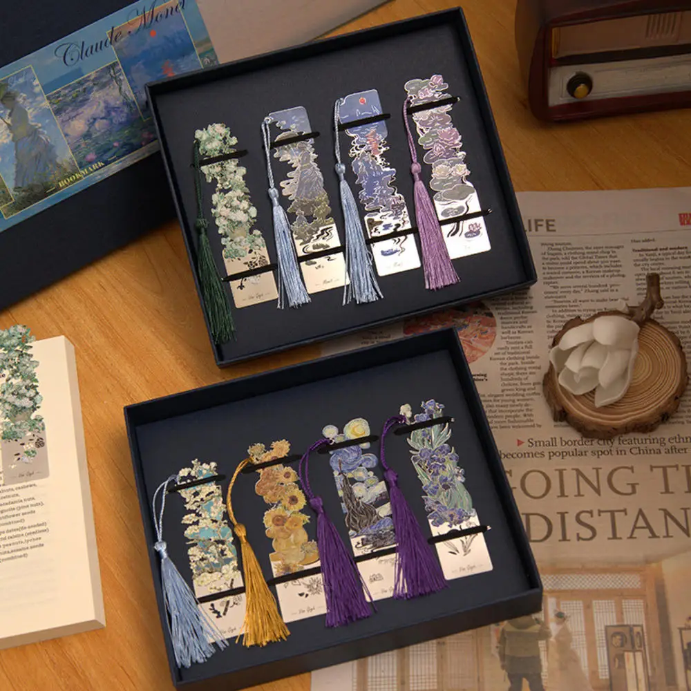 Bookmark Floral Painting Metal Aesthetic Retro Hollow Book Accessorie