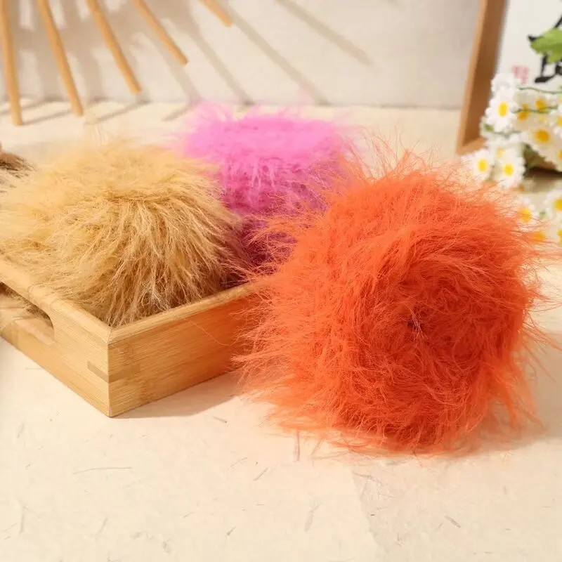 1Pc 50g Long Plush Yarn For Hand Knitting Fluffy Crochet Yarn Knit line sweater scarf hat Crocheting Threads  bag Amigurumi 5