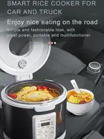 ARIER 12V 24V 220V Mini cuiseur à riz voiture camion soupe vapeur chauffage boîte à déjeuner repas chauffage plus chaud 3L pour Camping menu russe 5