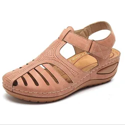 Elegant Bohemian Summer Heeled Sandals - 38 (Pink)