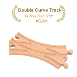 Deluxe Wooden Train Track Accessories Set for Kids - Premium Quality Railway Toys (1pc Double Curve)