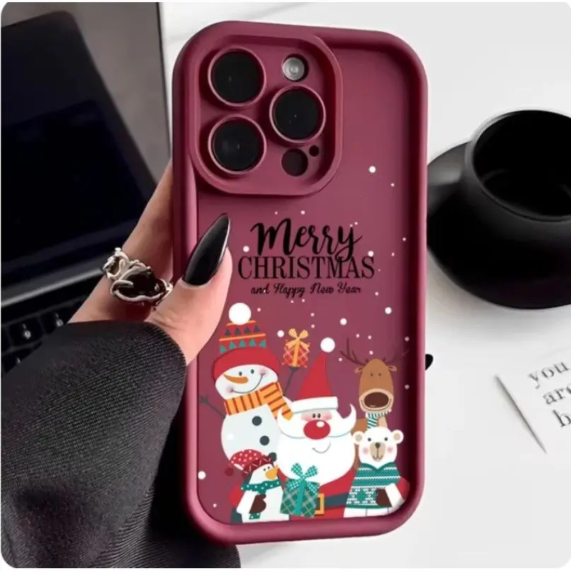 Festive Christmas-Themed Phone Cases - Sleek and Stylish Design