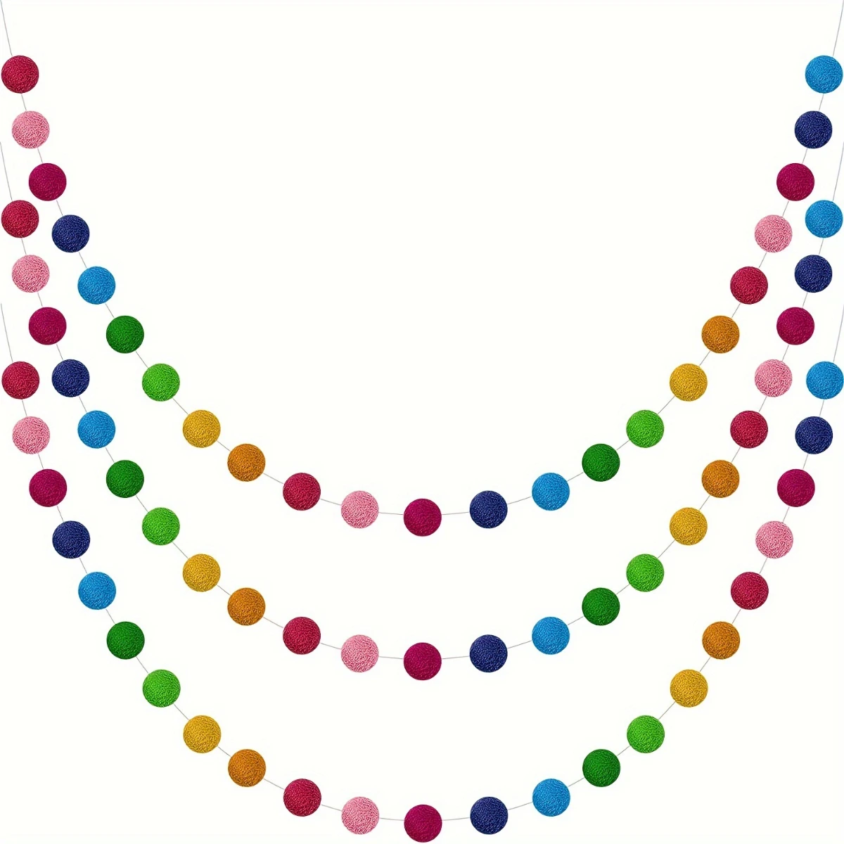 Bunte Pompom Girlande Anhänger Ins Wollfilz Ball Seil Alles Gute zum Geburtstag DIY handgemachte Zimmer Outdoor Party Dekoration – Detail 4