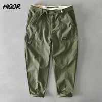 HIQOR marque hommes 100% coton pantalons décontractés 2026 pantalons amples pour hommes Baggy pantalons de travail grande taille 38 pantalons Cargo Y2k pantalon homme 1