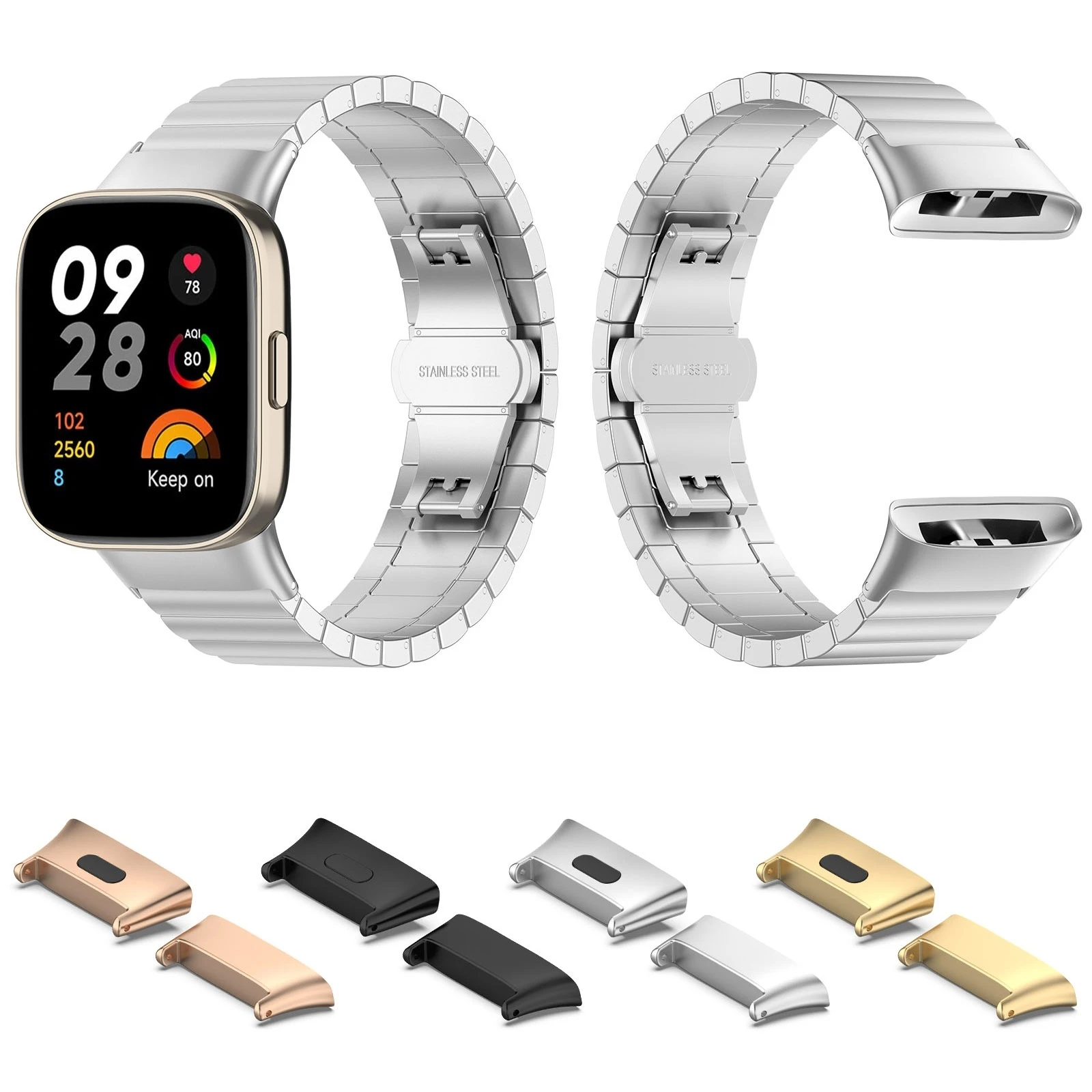 

Для Xiaomi Redmi Watch 3 / Mi Watch Lite 3 1 пара Металлических Ремешков для часов