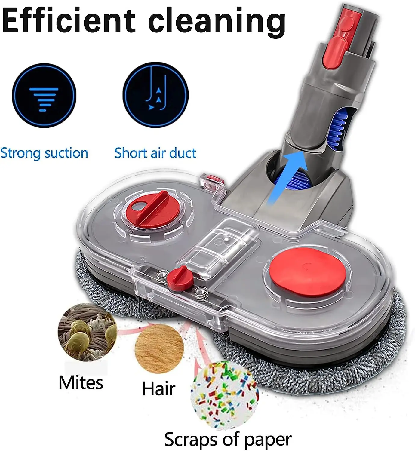 Description Picture 4 of itemFighter Electric Mop Head Attachment For Dyson V7 V8 V10 V11 V15 Wireless Vacuum Cleaner Wet-Dry Mop Cleaning Head Floor Brush