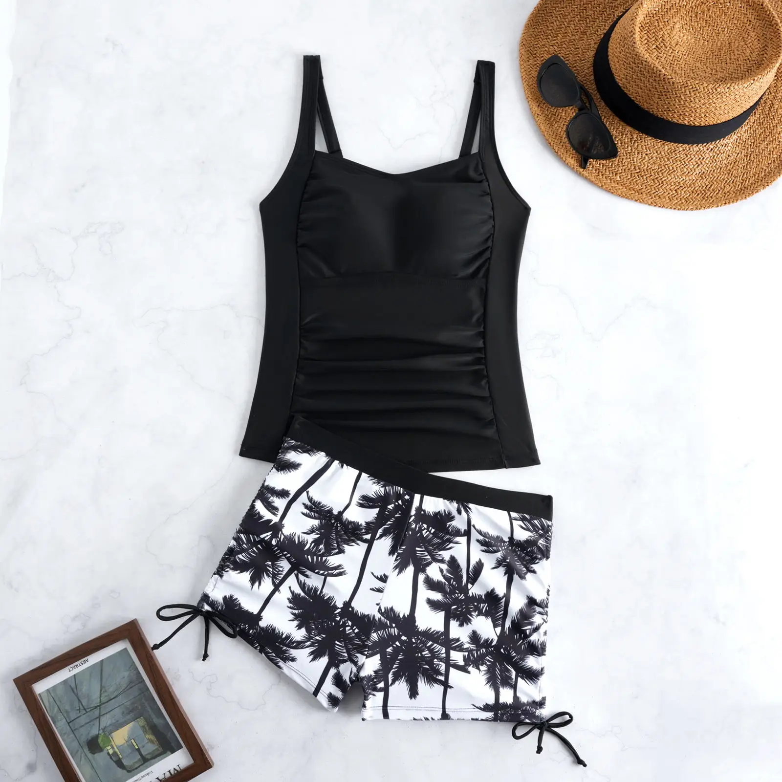 Strappy Tankini Set Two Pieces Swimwear Female Beach Wear Swimsuit S9d561ed987a54dd6be1d5ce5f88fb24c3