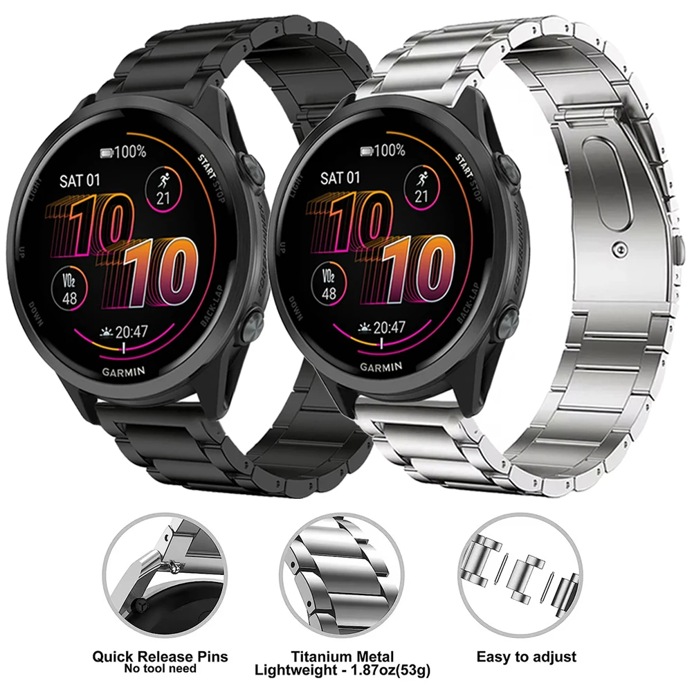 Premium 22mm Titanium Men's Metal Watchband Strap
