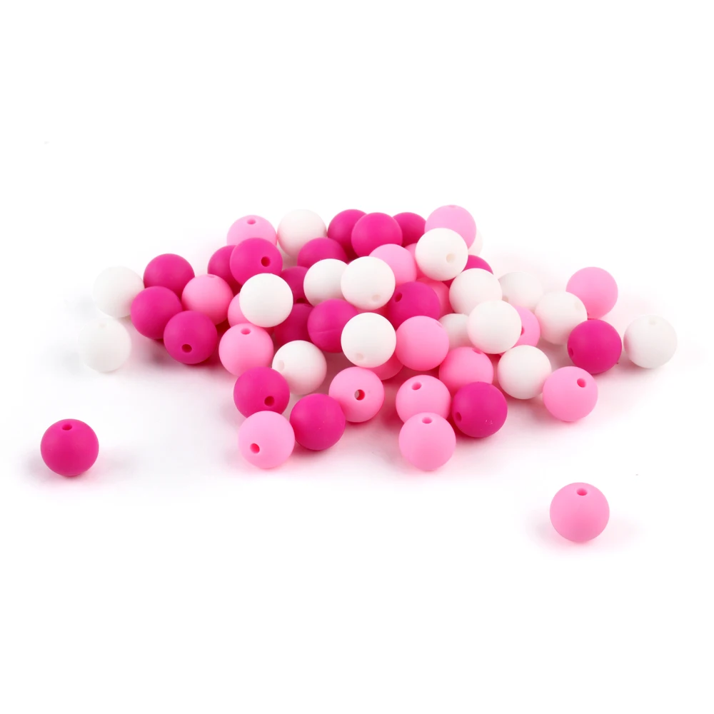 1000Pcs 12mm 실리콘 비즈 라운드 BPA 무료 DIY Pacifier 체인 팔찌 선물 Teething 비즈 다채로운 씹는 비즈 장난감