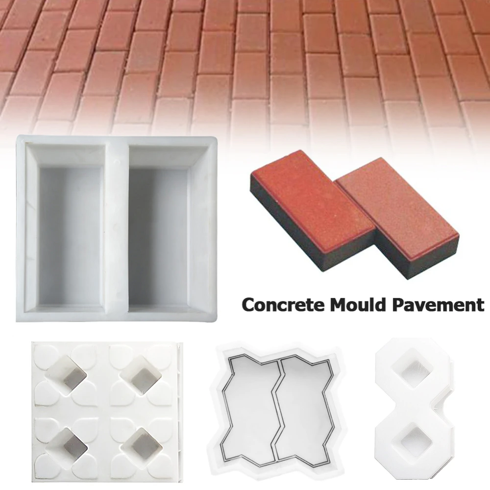 DIY Square Garden Path Maker Brick Cement Paving Mold Courtyard Road Walkway Garden Buildings Concrete Molds Stone Road Decor