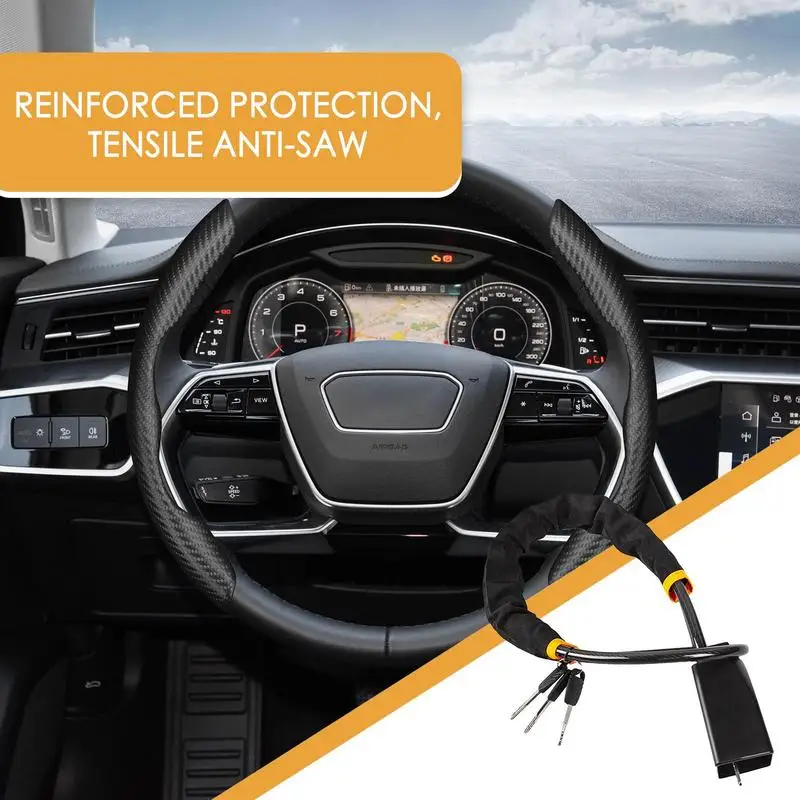 도난 방지 스티어링 휠 잠금, 자동차 스티어링 휠 잠금, 자동차 트럭 SUV용 안전 벨트 잠금