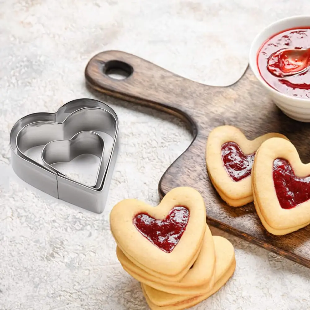 Heart Cookie Cutter Set of 5 Valentine's Day Heart Shape Cake Mould Stainless Steel Shape Cookie Mould Set cookie cutter cookie mould