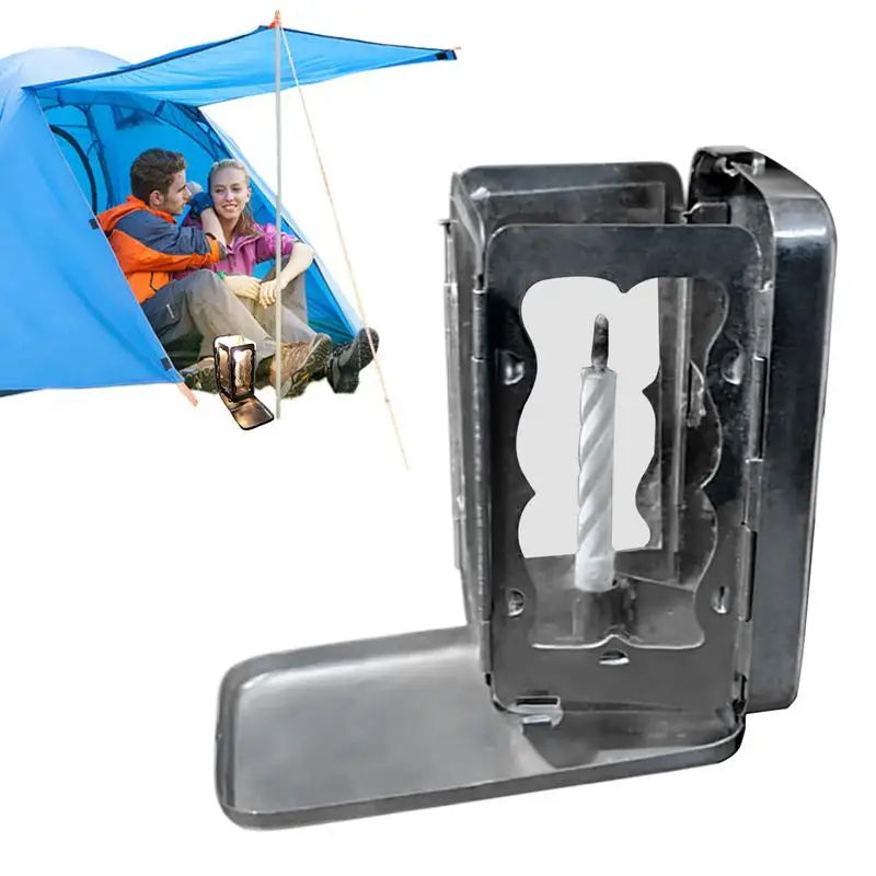 Folding Pocket Candle Lantern Flodable Pocket Candle Lamp Portable Outdoor Wind Protector For Hiking Travel
