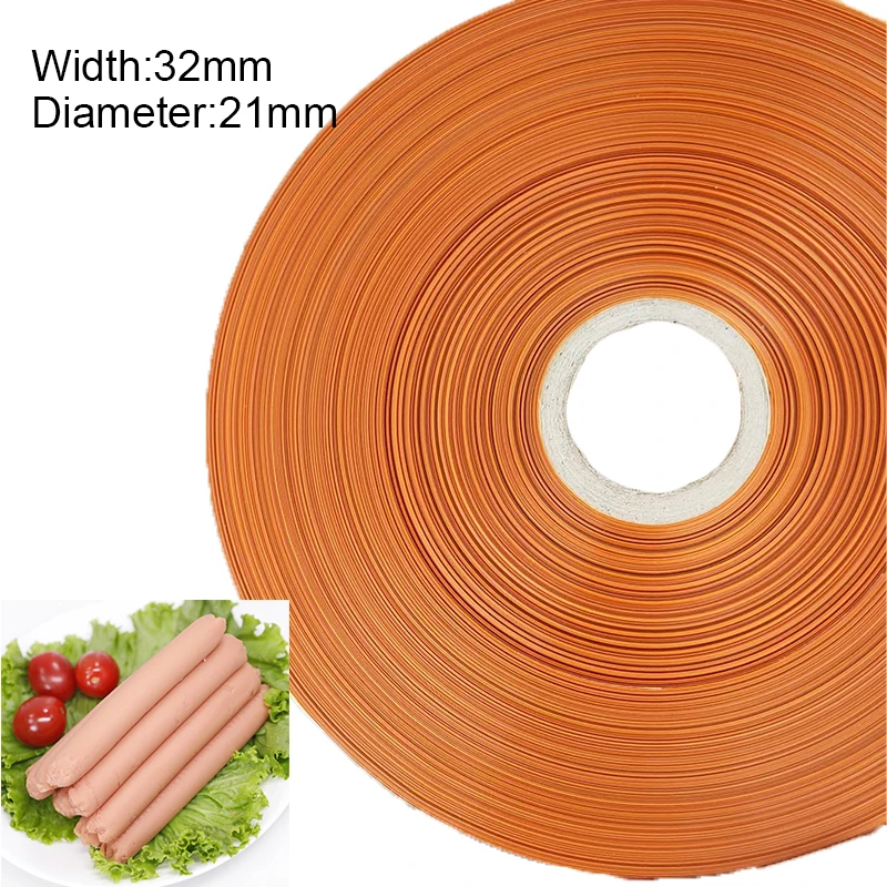 Plastic Sausage Casings for Sausage 1/3Mx32MM Yellow Shell for Maker Machine Tools Hot Dog Diameter 21mm Kitchen Tools
