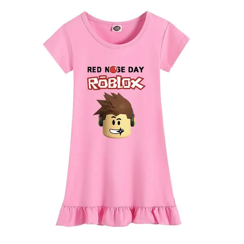 

Cartoon Roblox Game Animation Peripheral Two-dimensional Girl Dress Ice Silk Nightdress Girls Home Service Skirt Best Gift