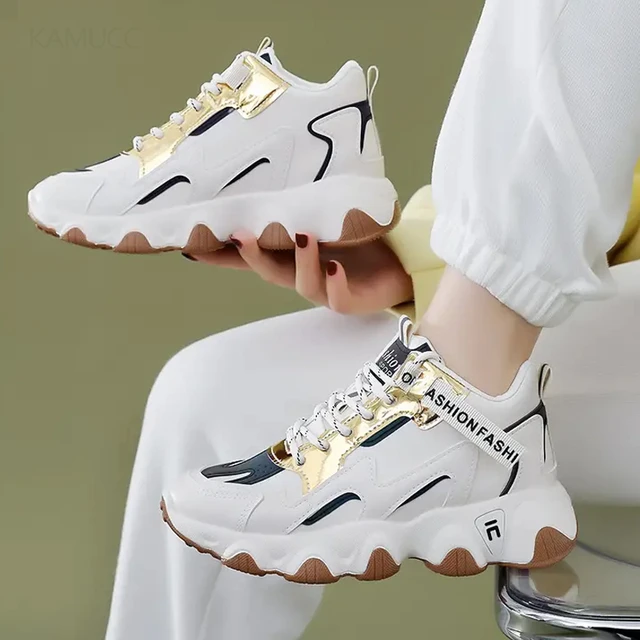 Residencia Propuesta alternativa Expansión New Women Lace Up Sneakers Woman Thick Sole Non-slip Shoes Lady Waterproof  Colorblock Chunky Sneakers Female Casual Shoes - Women's Vulcanize Shoes -  AliExpress