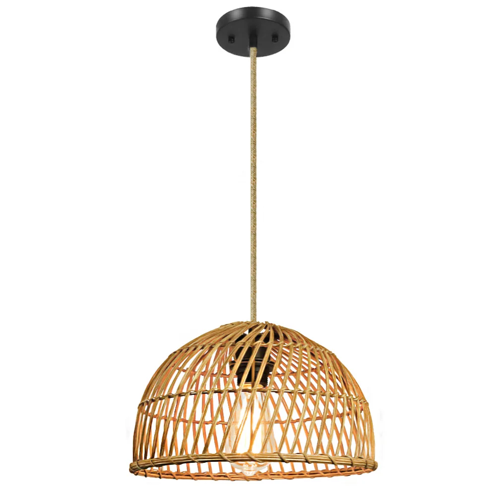 

Bamboo Light Fixture Retro Rattan Pendant Lights Bedroom Coffee Table Restaurant Southeast Asian Japanese Bar Decor Pendant Lamp