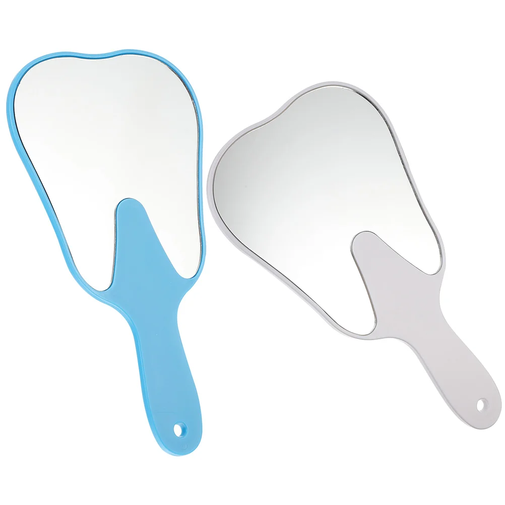 

Tooth Shaped Mirror Handheld Dental Mirrors for Female Inspection Tools Dentist Mouth Makeup with Handle Purses
