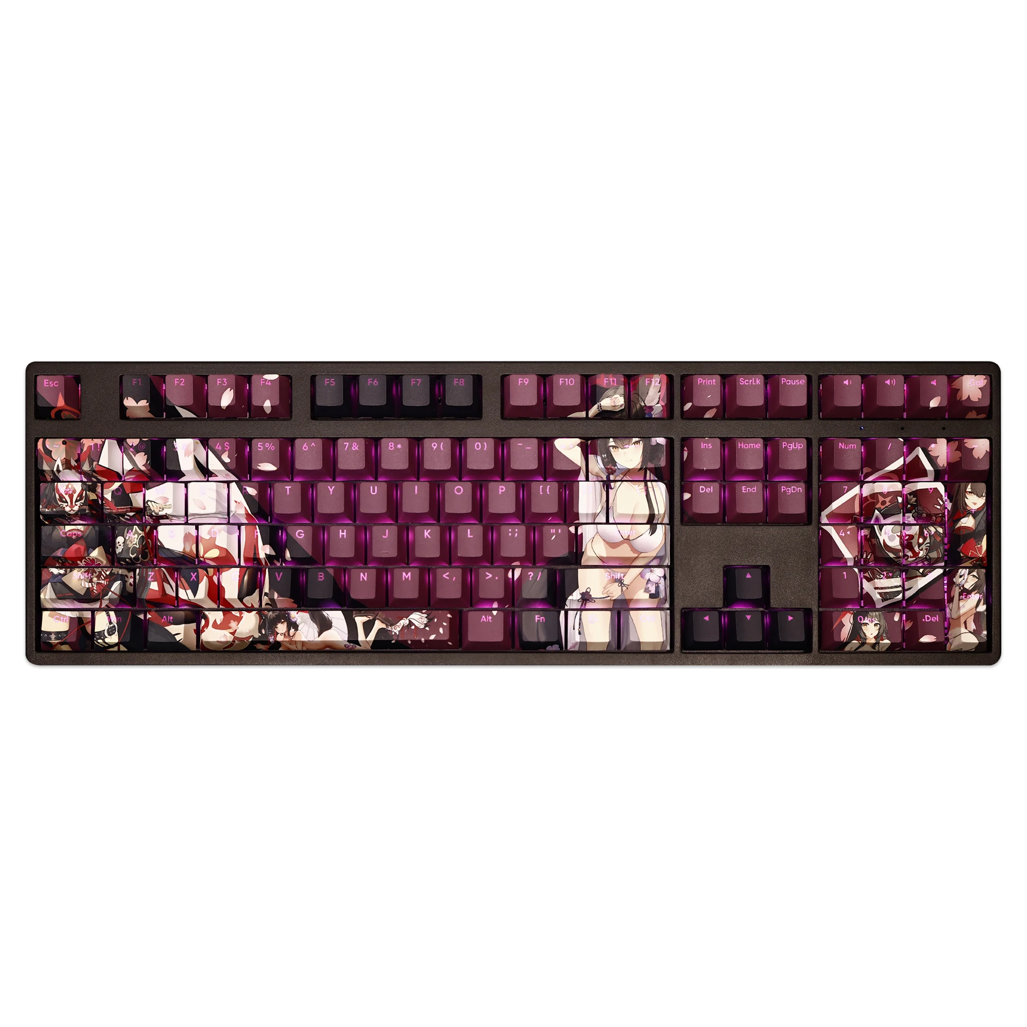 Anime Gaming Key Caps Arquivo Azul Kosaka Wakamo Keycap Pbt Dye Subbed Keycaps Retroiluminados para Ansi 61 87 104 108 Conjunto Chaves - Imagem 3