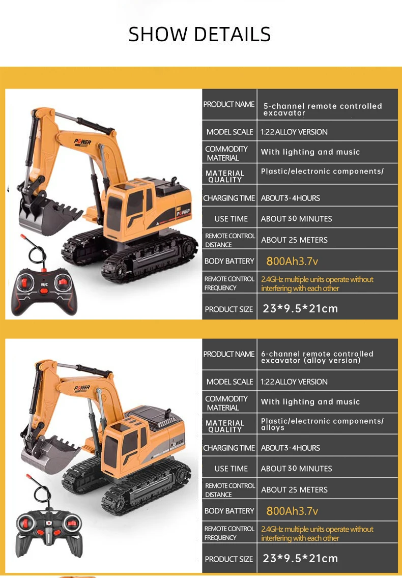 S9d56e24b08e744db9e9b019ddb8fd7aeR 2.4GHz koparka zdalnie sterowana zdalnie sterowane zabawkowe samochody Model w skali 1:22 urządzenie inżynieryjne sterowanie radiowe koparka zabawki prezenty dla dzieci