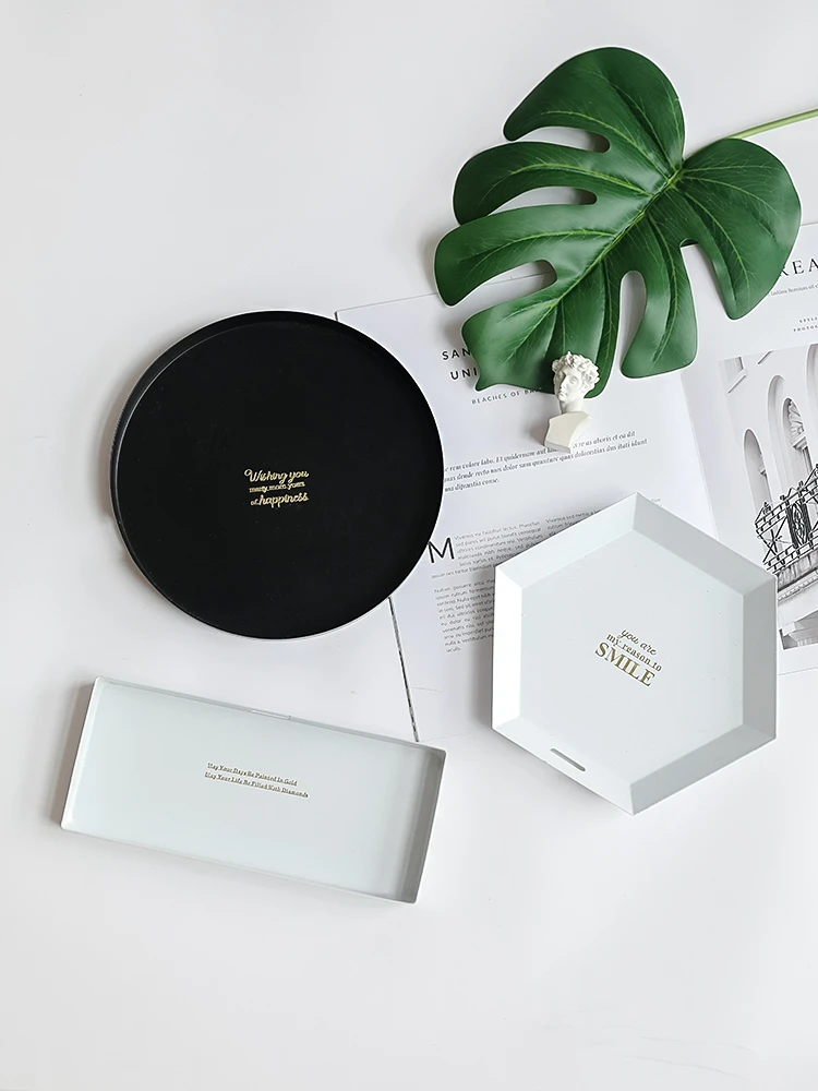 INS Style Props Jewelry Display Tray Nordic Light Luxury Iron Storage