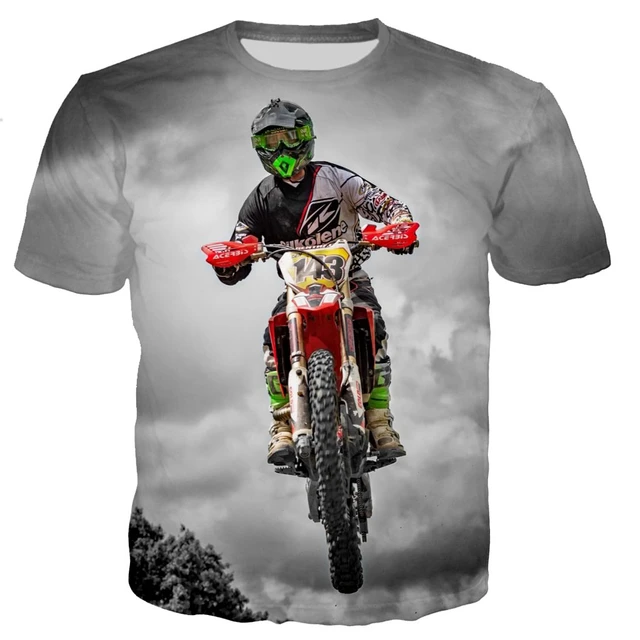 T-shirt de motocross imprimé en 3D pour hommes et femmes, T-shirt