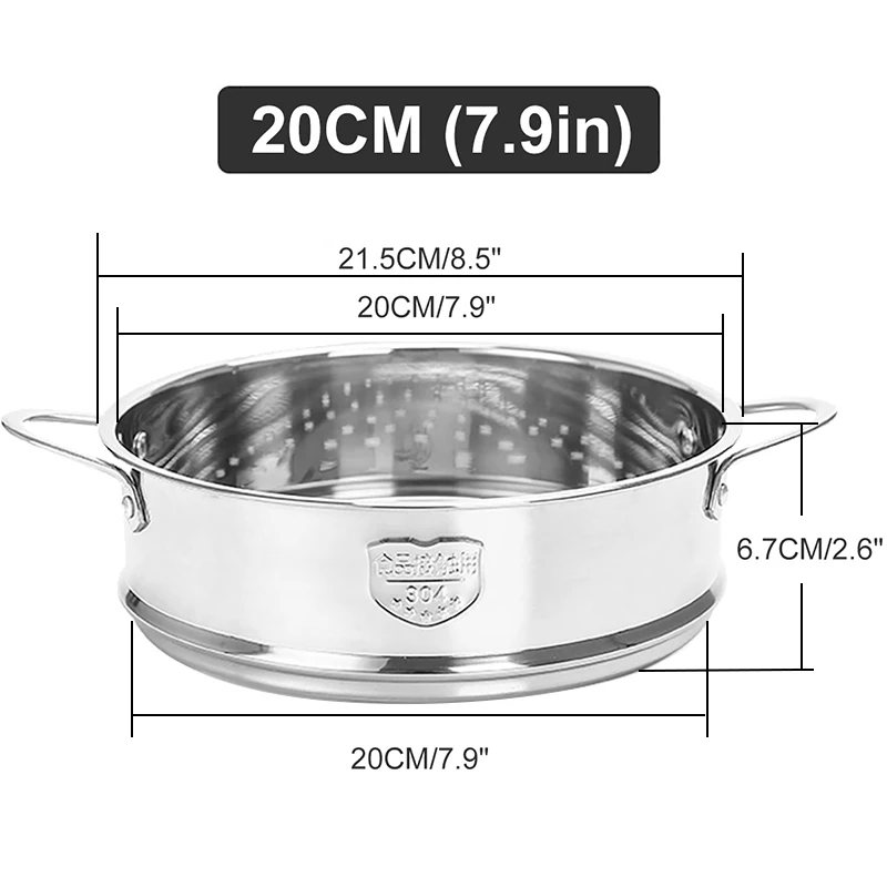 20cm Thickening Food Steam Rack Stainless Steel Steamer Double Ear for Soup Pot Milk Pot Kitchen Tools steamer rack steamer basket