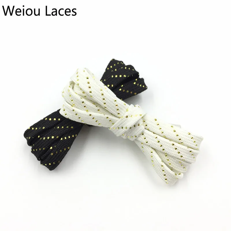 (30 Pairs/Lot)Weiou New Sneaker Shoelaces Sparkle Cross Grain Shoe Laces Shiny Glitter Flat Bootlaces Customized Metallic Lacet