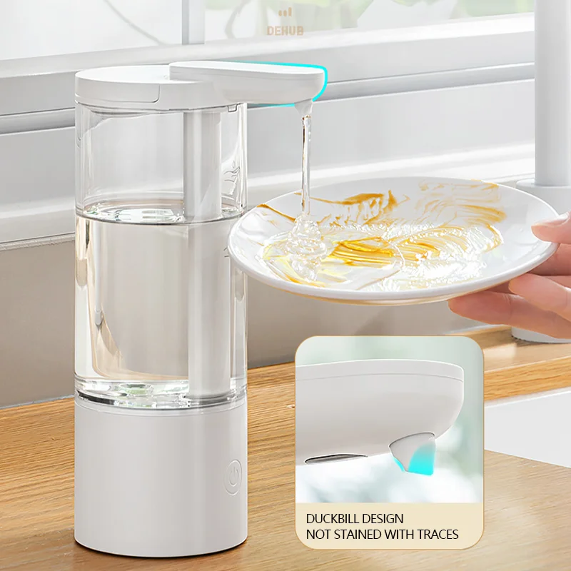 Kitchen 500ml Automatic Liquid Soap Dispenser USB Rechargeable Touchless Hand High Capacity Detergent  Bathroom Dispenser 5