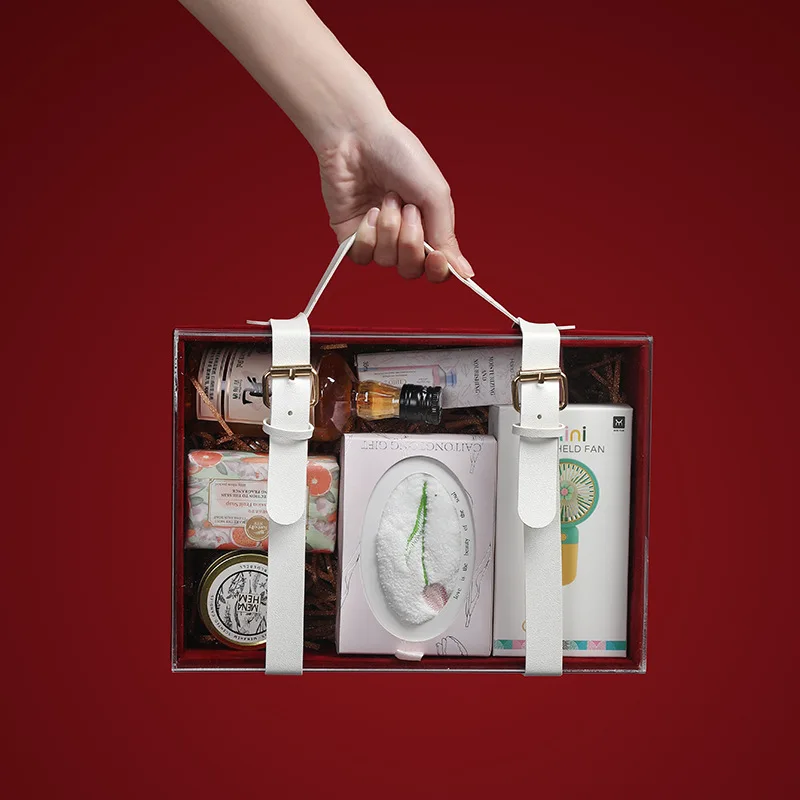 

Портативная акриловая Подарочная коробка с кожаной ручкой, женская сумка для свадьбы и Дня Святого Валентина