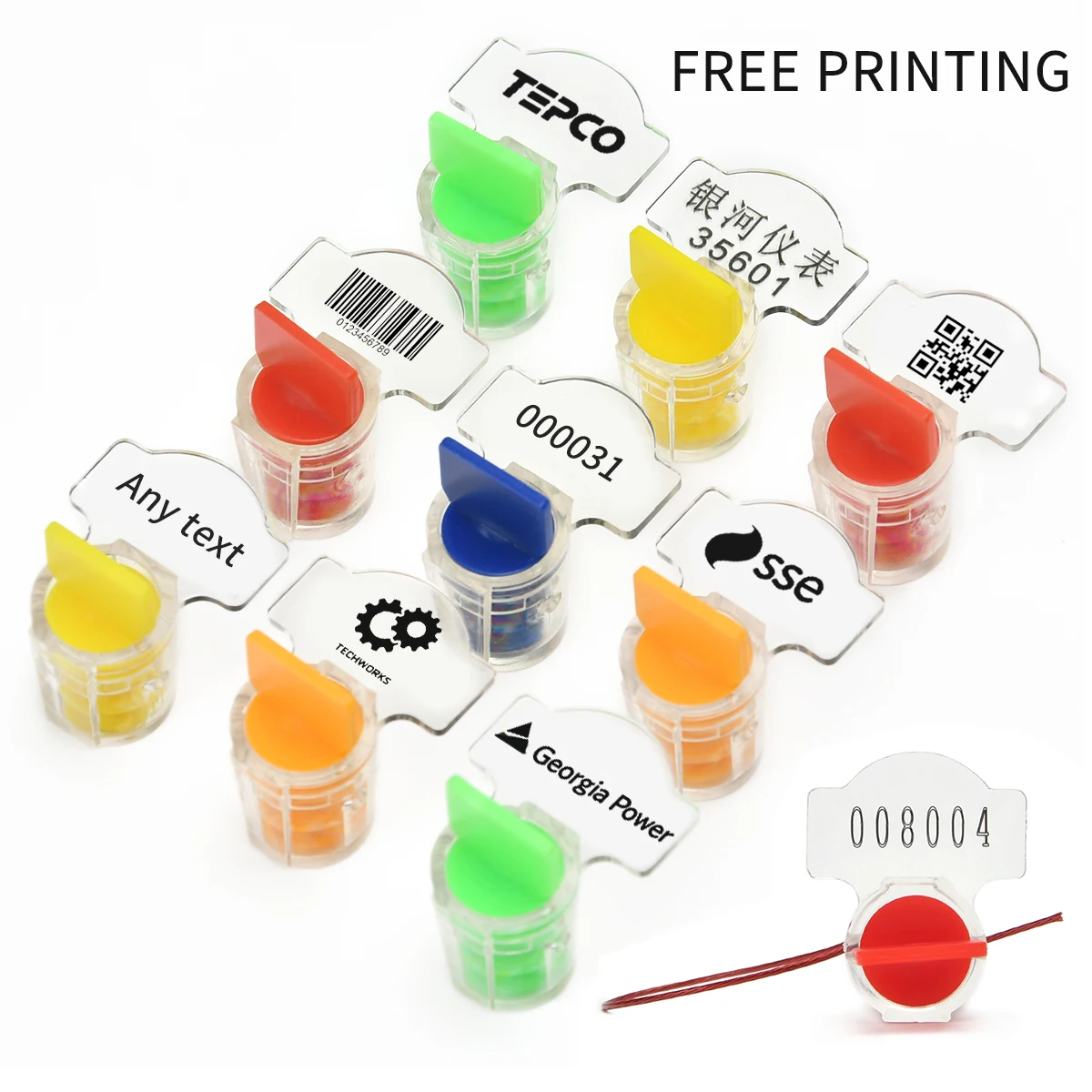 100PCSElectricMeterSealswithSerialNumbersTwistTightRoto
