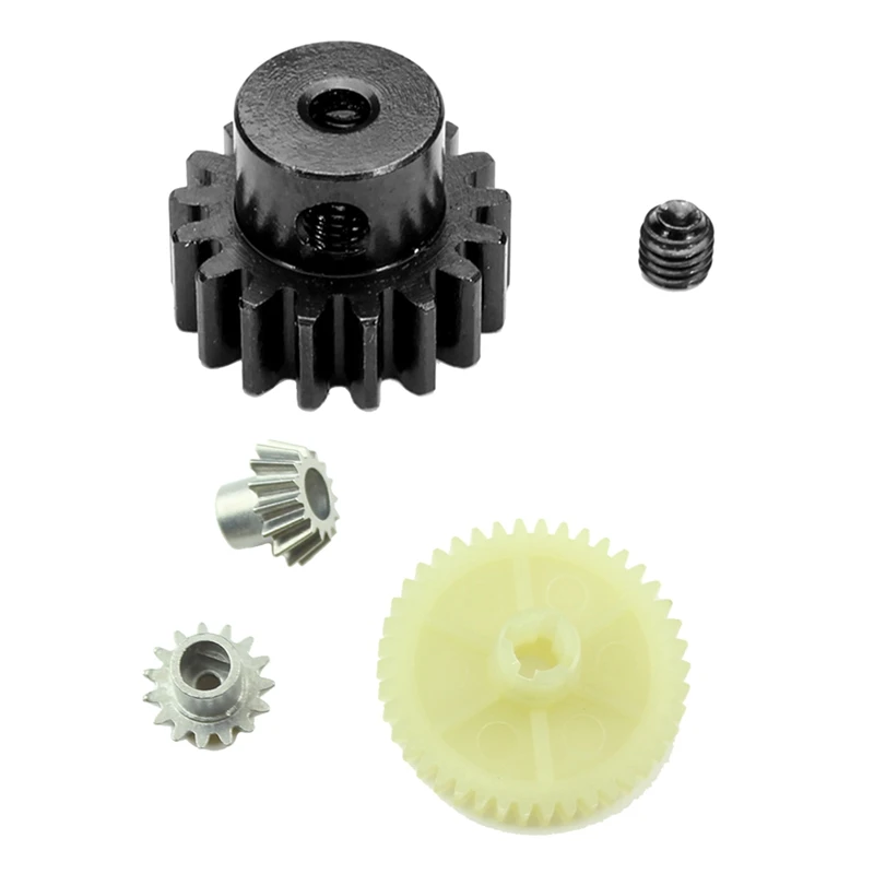 

2 Set Rc Car Replacement Parts: 1 Set Rc Car Reduction Gear Sets For Wltoys 1/18 Rc Car Parts & 1 Set Upgrade Metal 17T Motor Ge