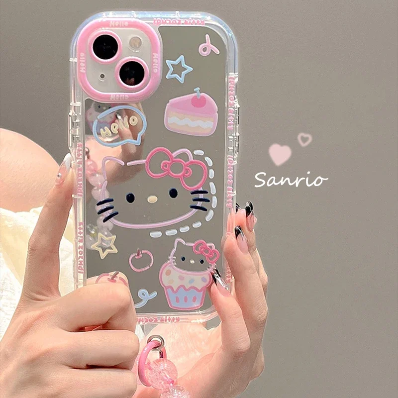 

Sanrio Hello Kitty Fashion Mirror Phone Case for IPhone 13/14/xsmax/11/12Promax Cute Anti-fall Phone Case Phone Accessories