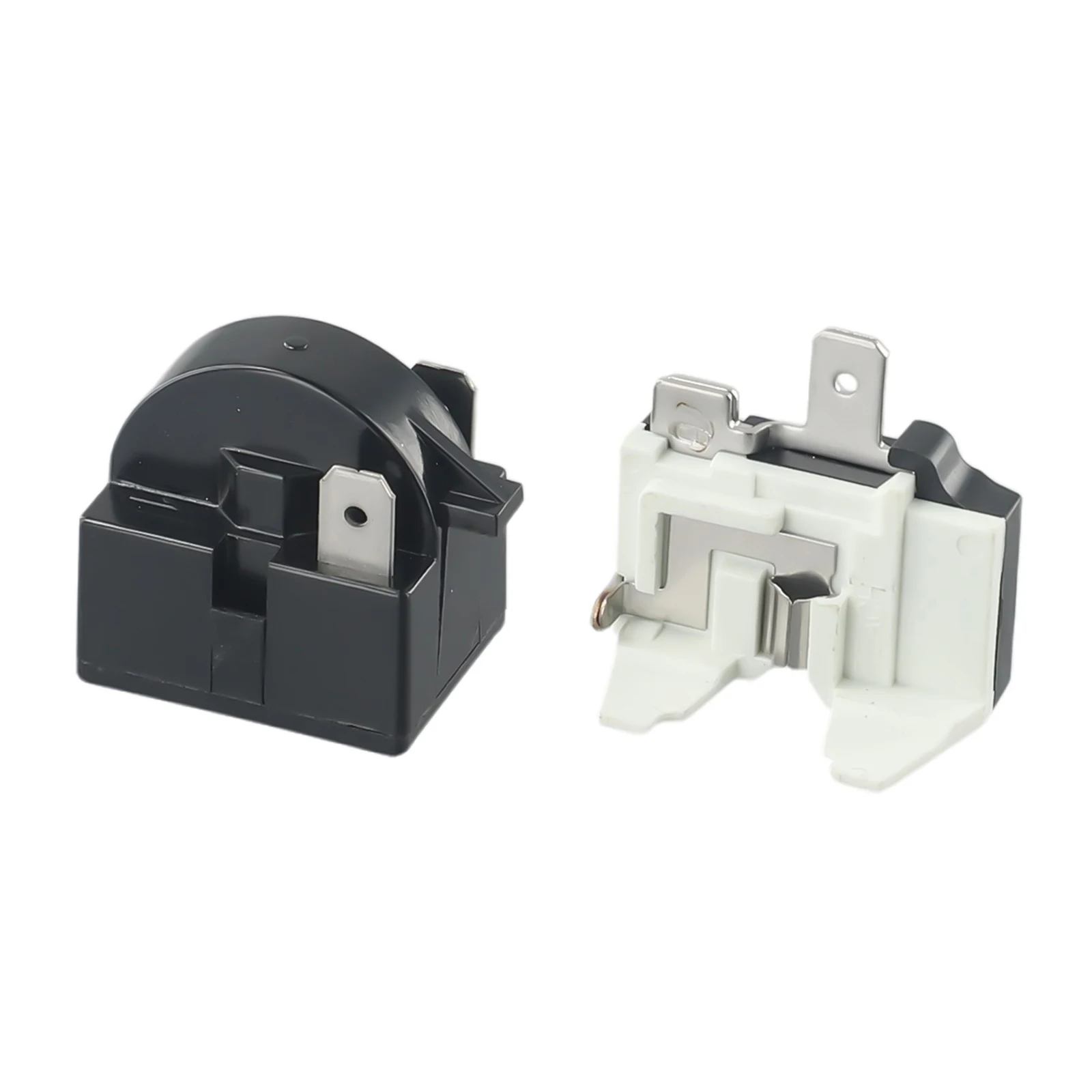 2PCS Starting Relay And Overload Protector Refrigerator PTC Start Relay 1/2 Pin 15 Ohm + 1/6H Compressor Overload Protector 