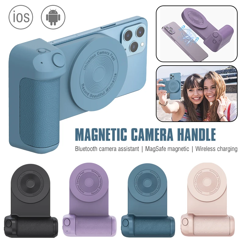 

Magnetic Camera Handle Photo Bracket Bluetooth Mobile Phone Anti-shake Selfie Device Wireless Charger For iPhone Booster Holder