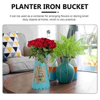 Rustic Metal Flower Vase Vintage Farmhouse Jug Vase Handle Galvanized Milk Jug Pitcher Retro Watering Can Flower Arrangement 2