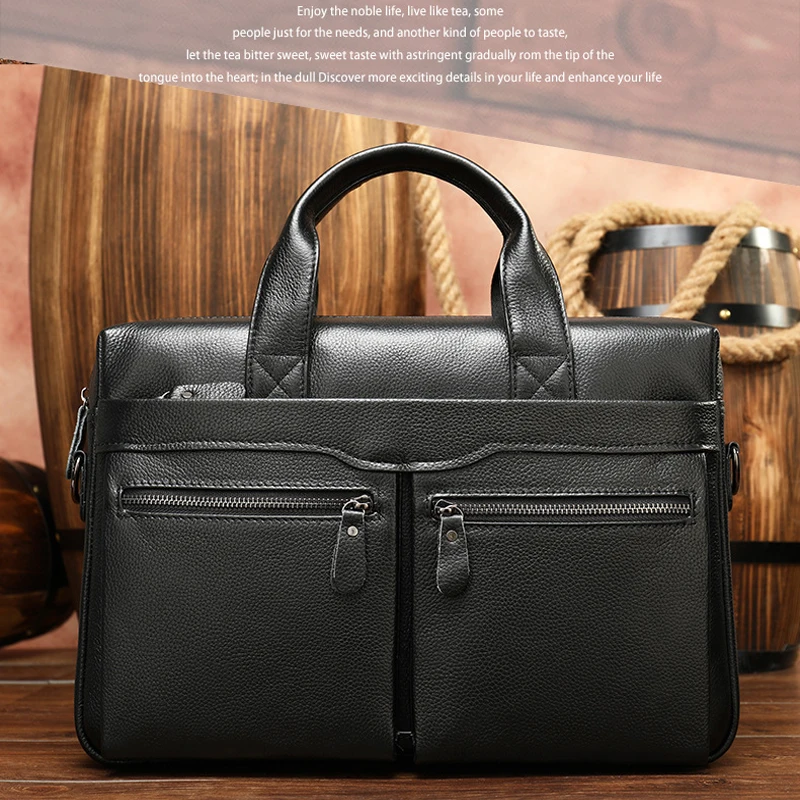 Leather Bag for Men Luxury Laptop Bag Executive Briefcase Man Suitcase  Piquadro Women's Bags Men's Handbag Brand Business Tote - AliExpress