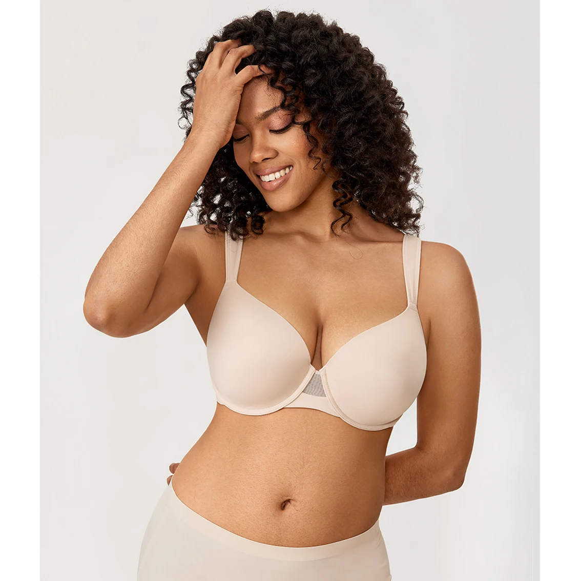 DELIMIRA Women's Jacquard Smooth Underwire Firm Support Contour