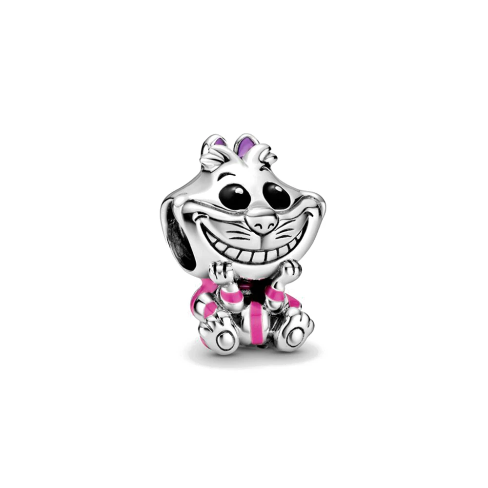 Herocross 925 Sterling Silver Alice In Wonderland Cat Charm of ley 925 Chain Beaded Fit Original Bracelet DIY Ladies Jewelry 5