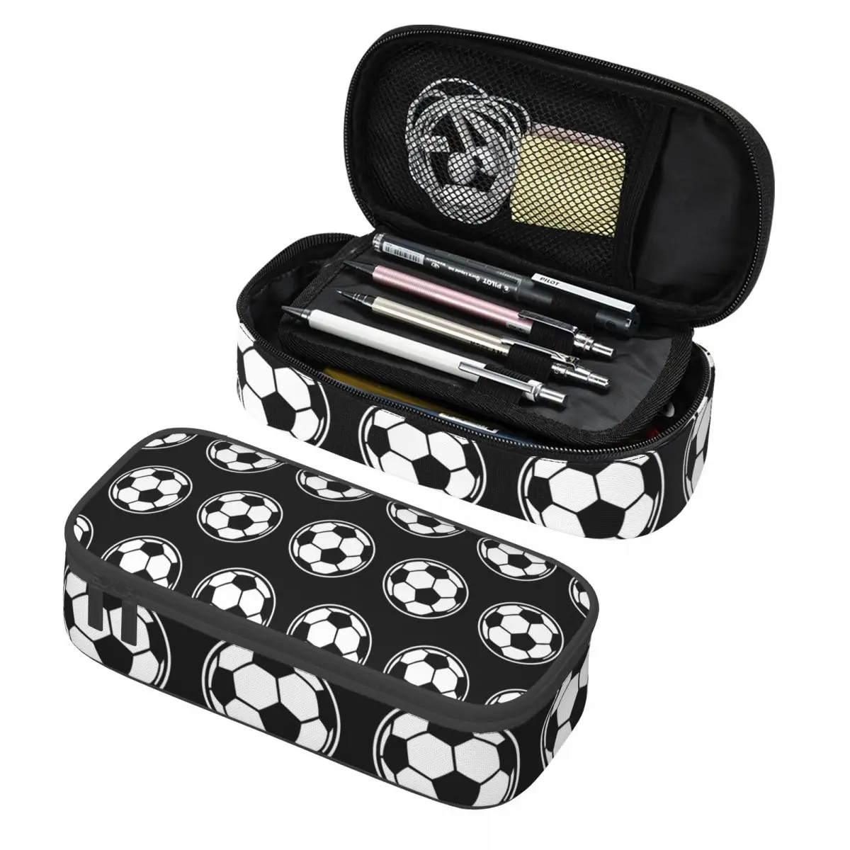 Soccer Ball Football Icon Pencil Cases Large Capacity Pen Bags Pen Box Pencil Pouch For Boys Girls Students Stationery School