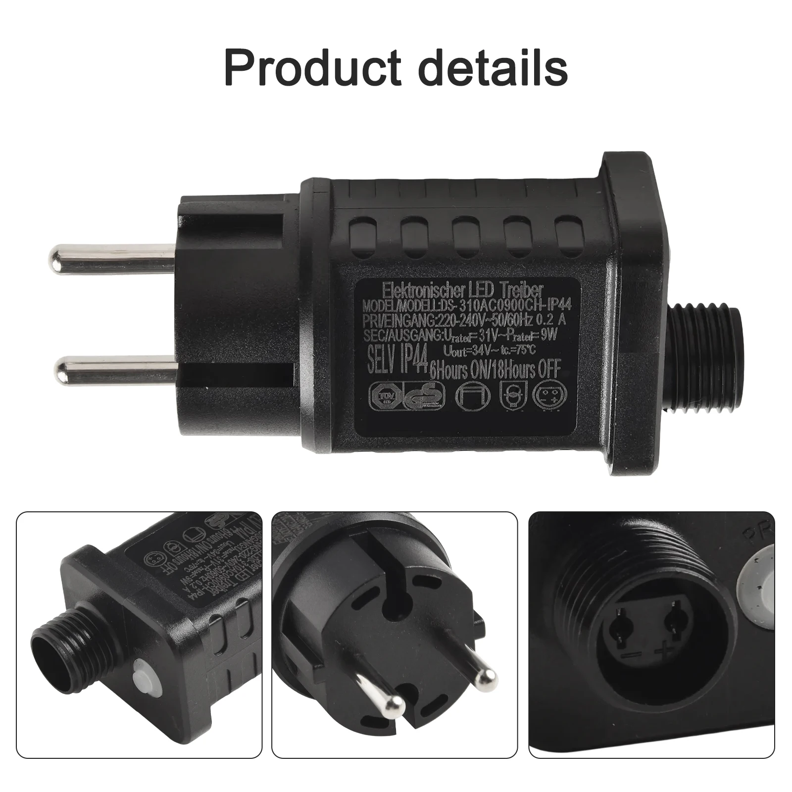 1pc Transformer String Lights 9W 31V LED Waterproof IP44 Timer Power Supply Power Adapter Lighting Replacement Parts