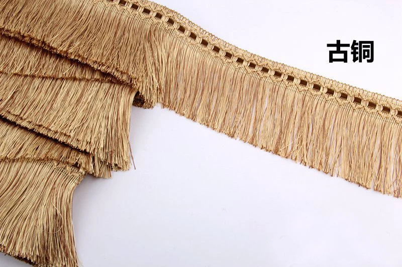 Description Picture 3 of item1Yard 10cm Long Curtain Tassel Fringe Trimming Braid Ribbon Purple Beige Tassels Upholstery DIY Luxury Accessories Decoration