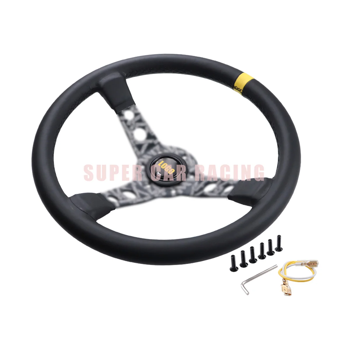 JDM Refitting Ultra Steering Wheel Leather 14inch Universal Rally