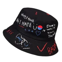 New summer unisex bucket hat foldable outdoor shade men women beach fisherman hats fashion hat graffiti printing hat 1