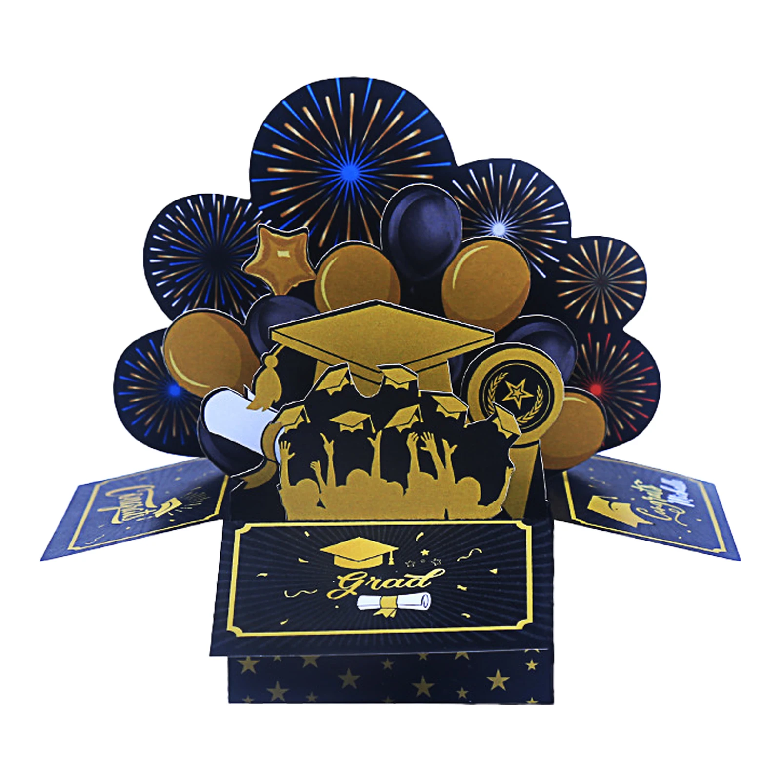 3D Graduation Pop up Card Class of Congrats Grad Card Congratulation Greeting with Envelope for Graduation