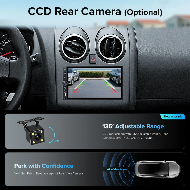 Radio para Auto AINAVI Universal 2 Din, Bluetooth, Carplay Inalámbrico, Android Auto, Pantalla Carplay para Auto, Carplay para Coche, Radio para Auto, Estéreo para Auto, Pantalla para Auto, Sistemas Inteligentes para Auto K60 de 7 Pulgadas 5